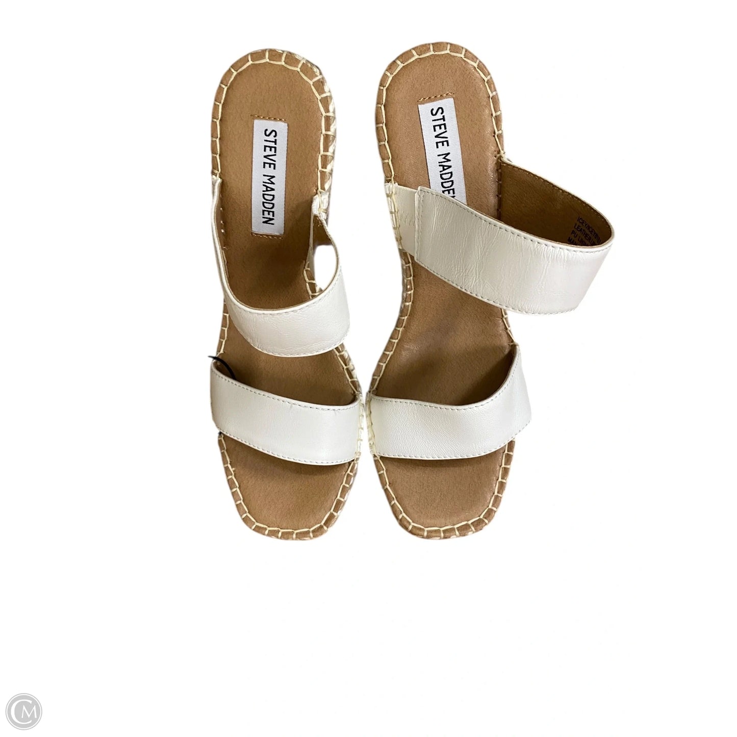 Sandals Heels Wedge By Steve Madden In Cream, Size: 8
