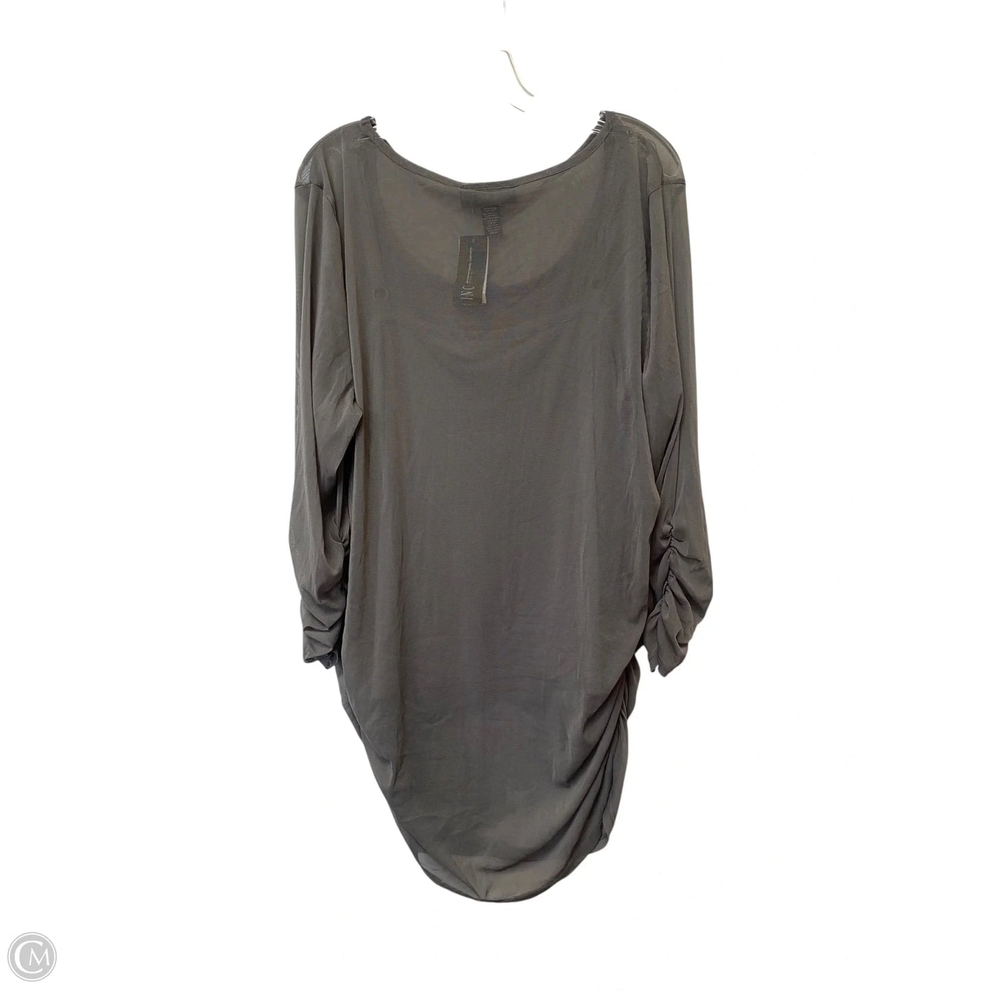 Top Long Sleeve By International Concepts In Grey, Size: 3x