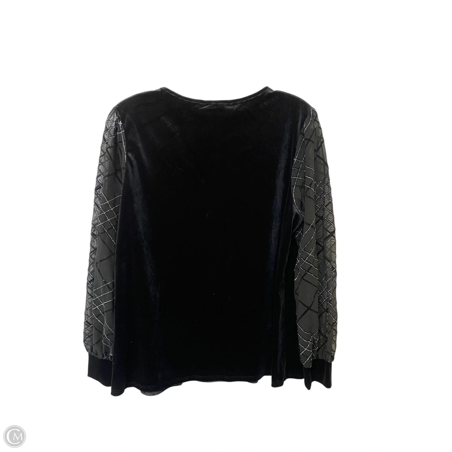 Top Long Sleeve By Perseption Concept In Black, Size: S