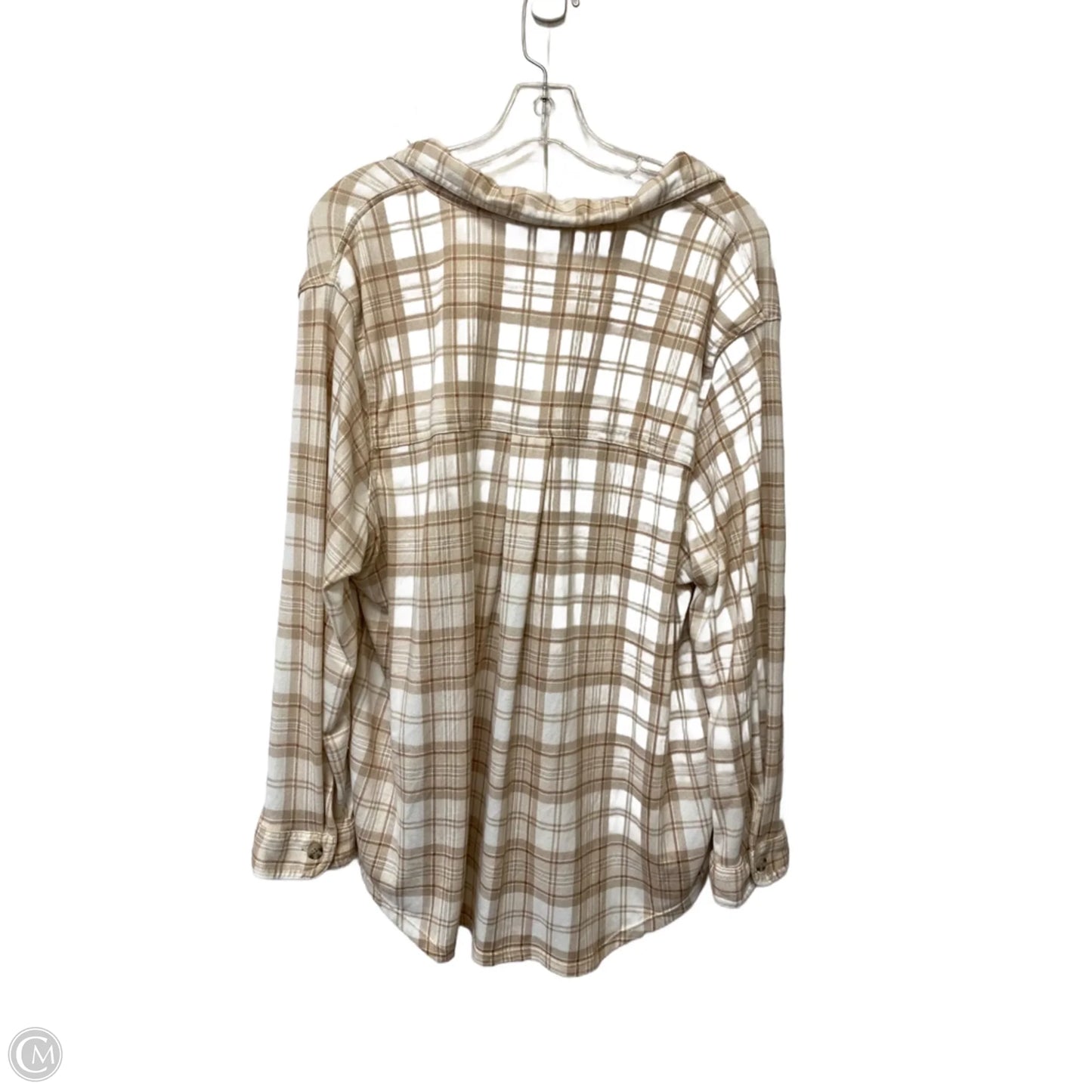 Top Long Sleeve By Angels In Plaid Pattern, Size: 1x