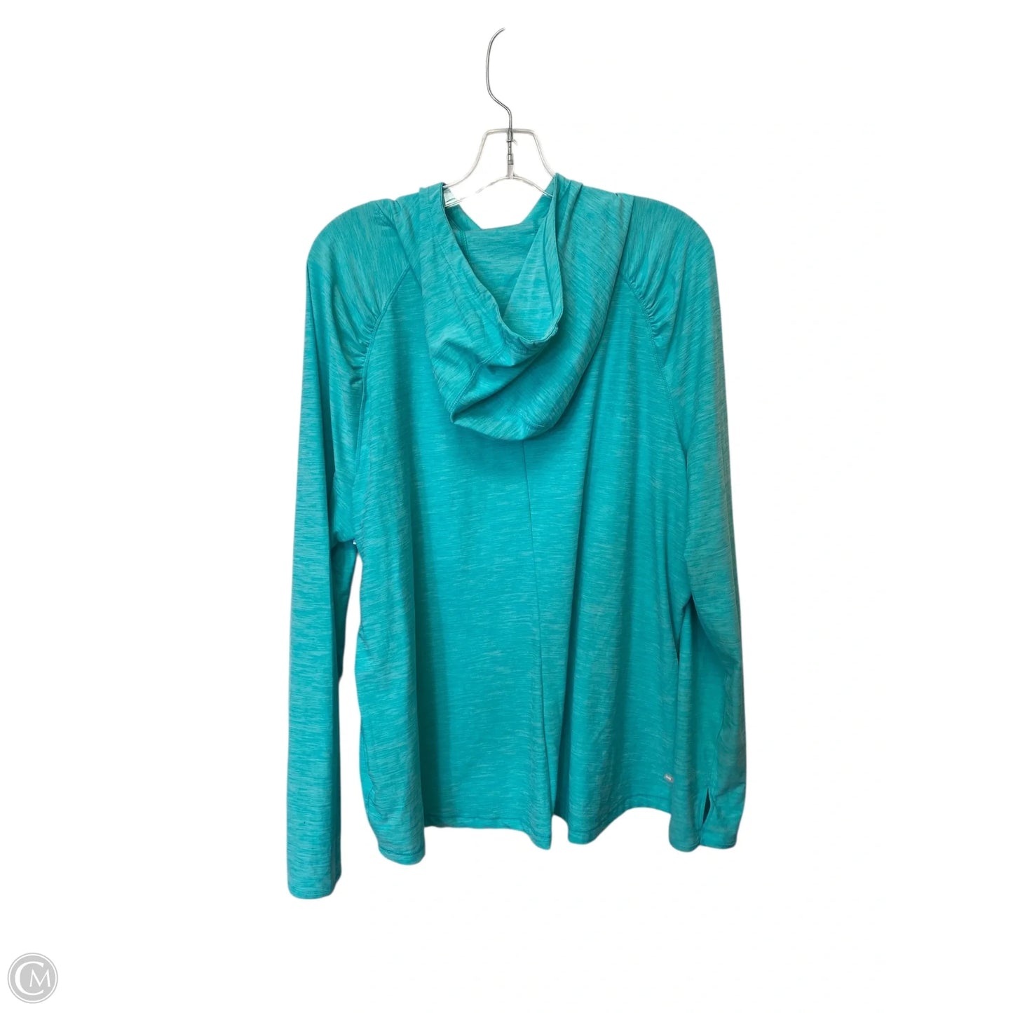 Athletic Top Long Sleeve Hoodie By Danskin In Blue, Size: Xxl