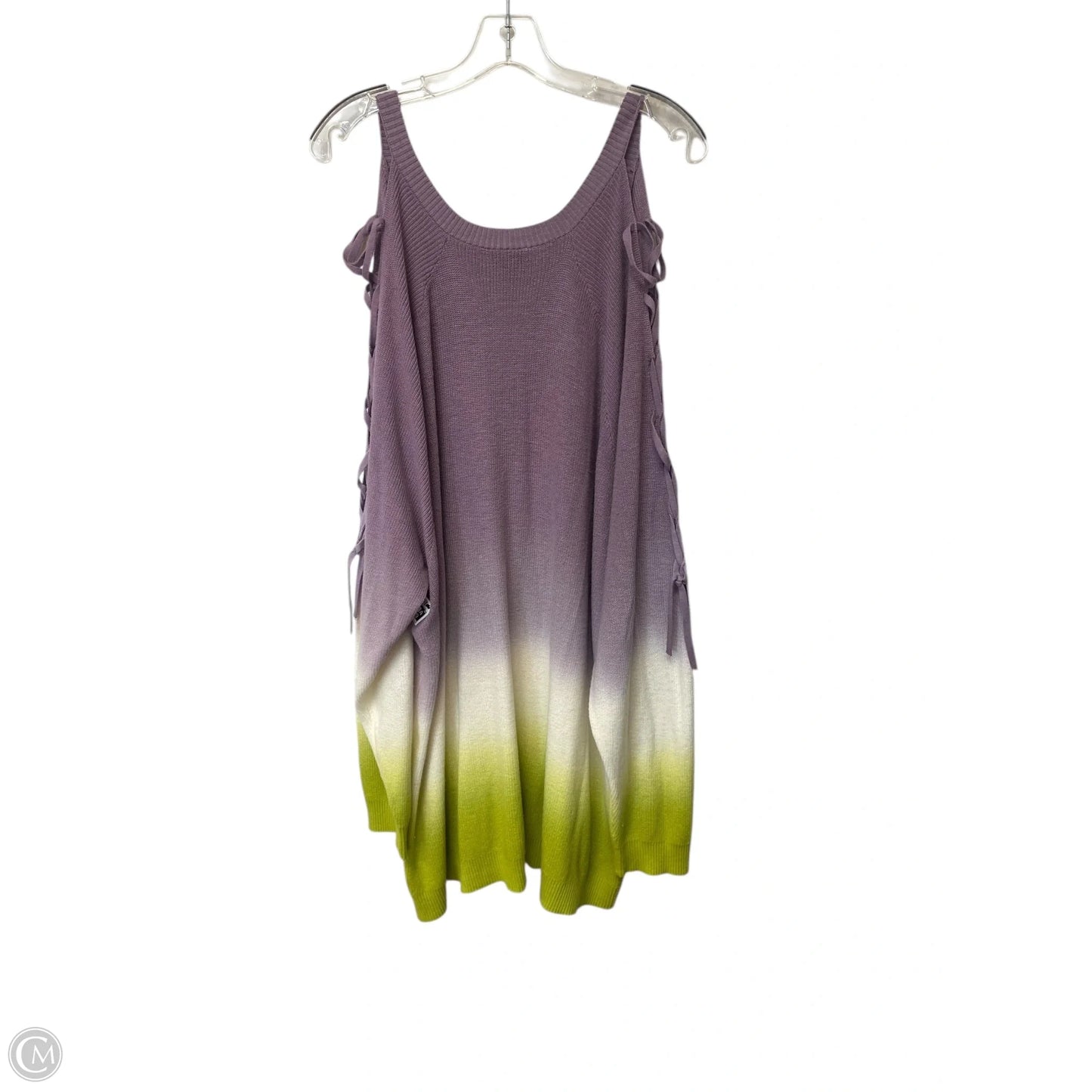 Sweater By Torrid In Green & Purple, Size: 5