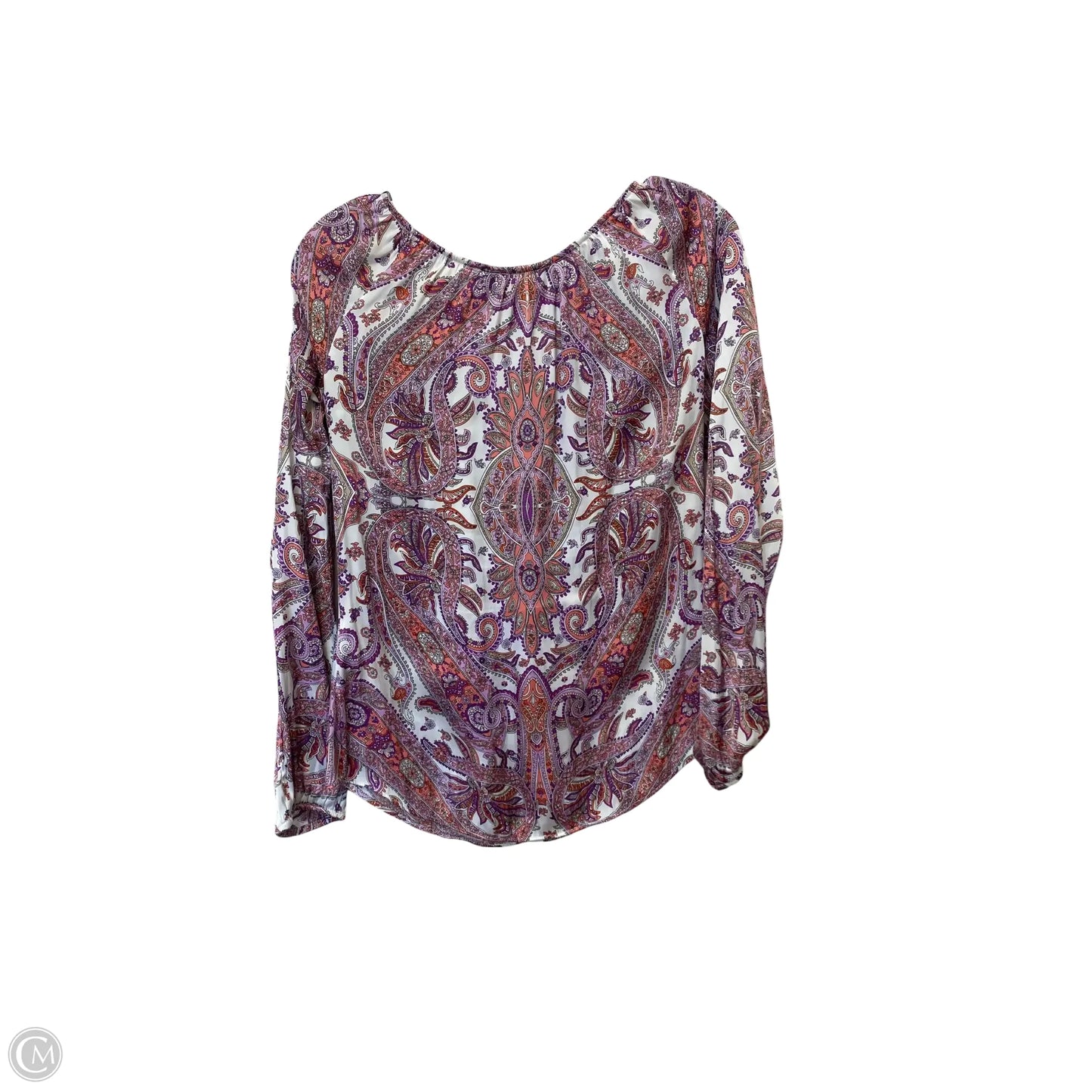 Top Long Sleeve By White House Black Market In Paisley Print, Size: Xxs