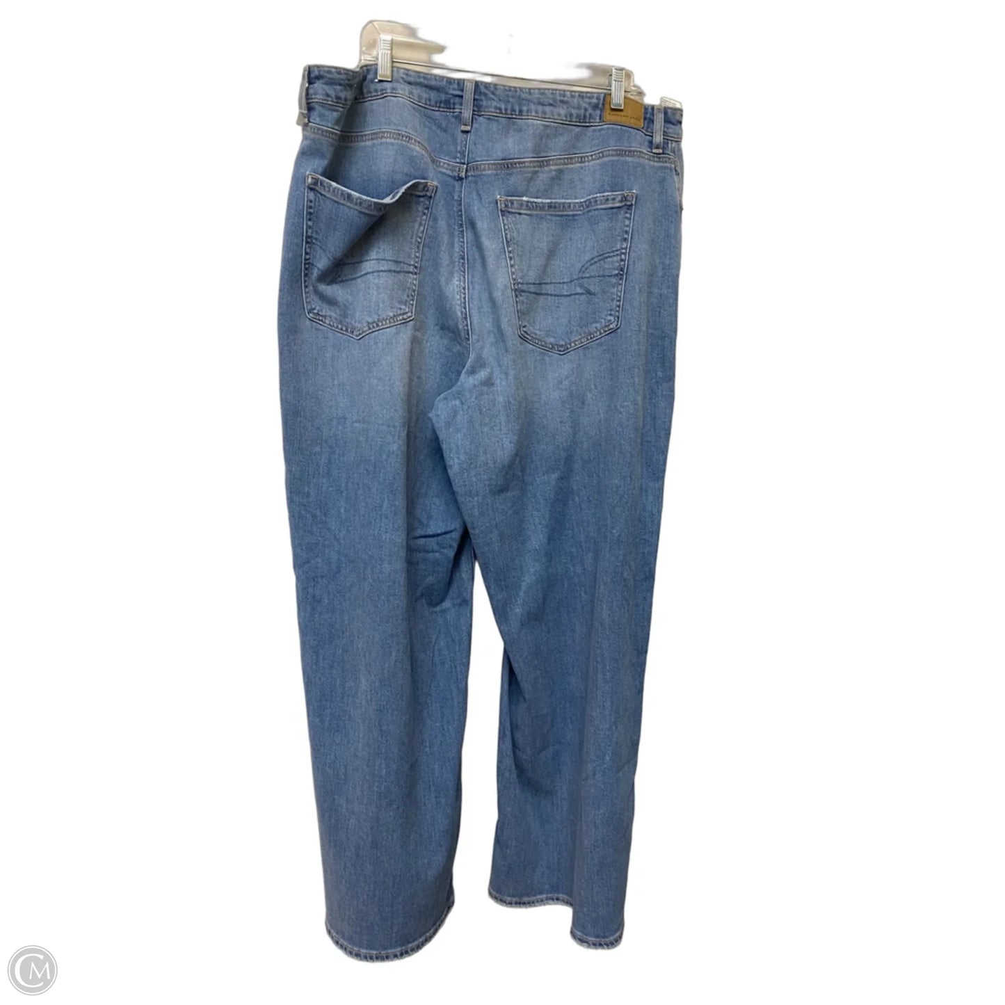 Jeans Wide Leg By American Eagle In Blue Denim, Size: 18