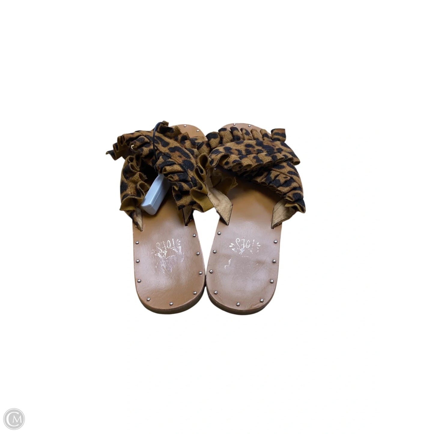Sandals Flats By Cme In Animal Print, Size: 7