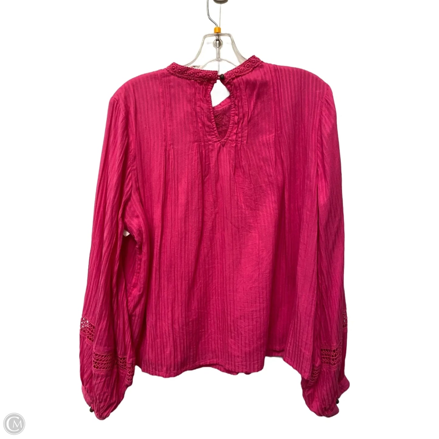 Top Long Sleeve By Anthropologie In Pink, Size: L