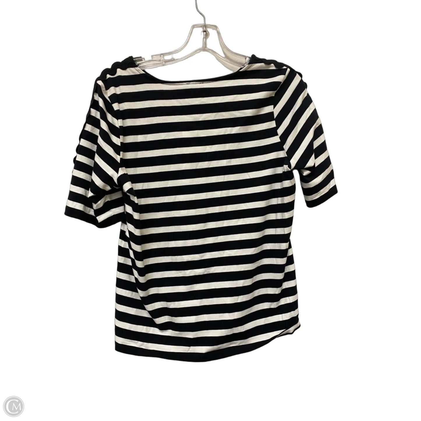 Top Short Sleeve By Anne Klein In Striped Pattern, Size: Mp