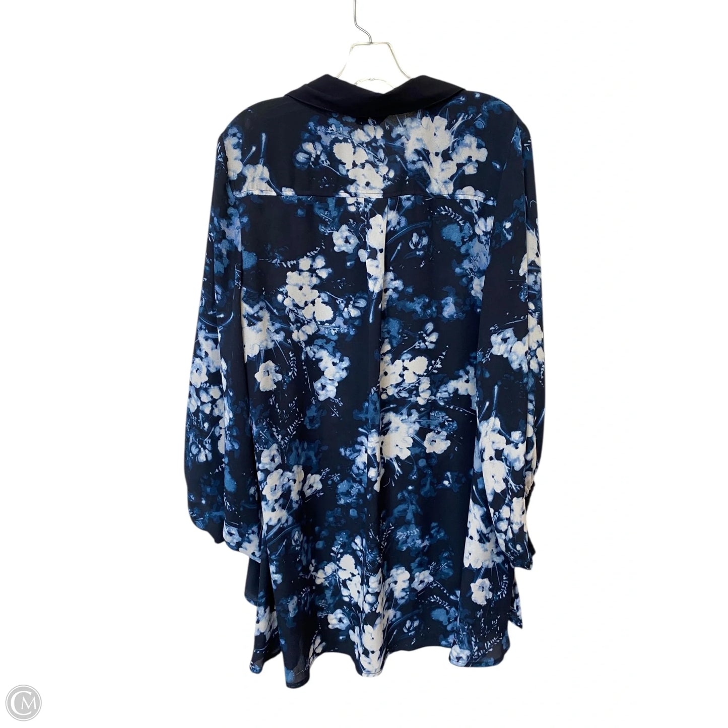 Top Long Sleeve By Investments In Blue, Size: M