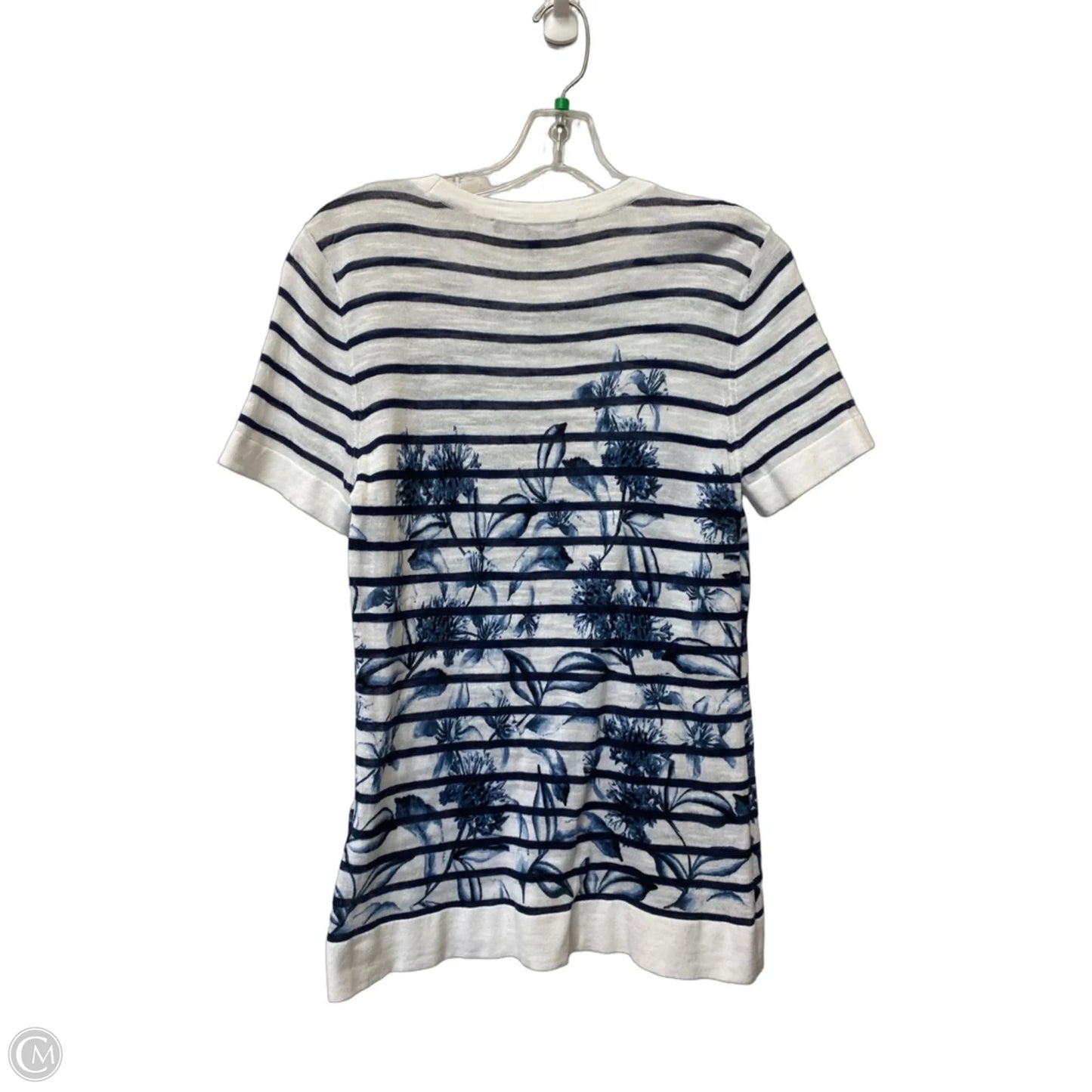Top Short Sleeve By White House Black Market In Striped Pattern, Size: L