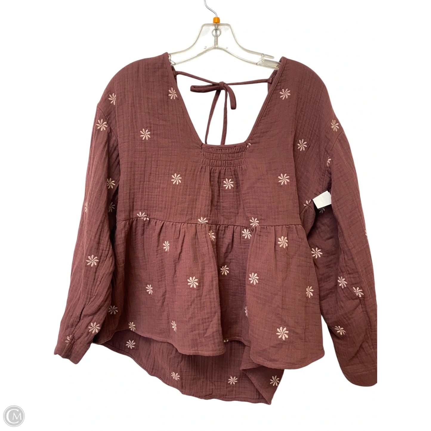 Top Long Sleeve By Madewell In Brown, Size: L
