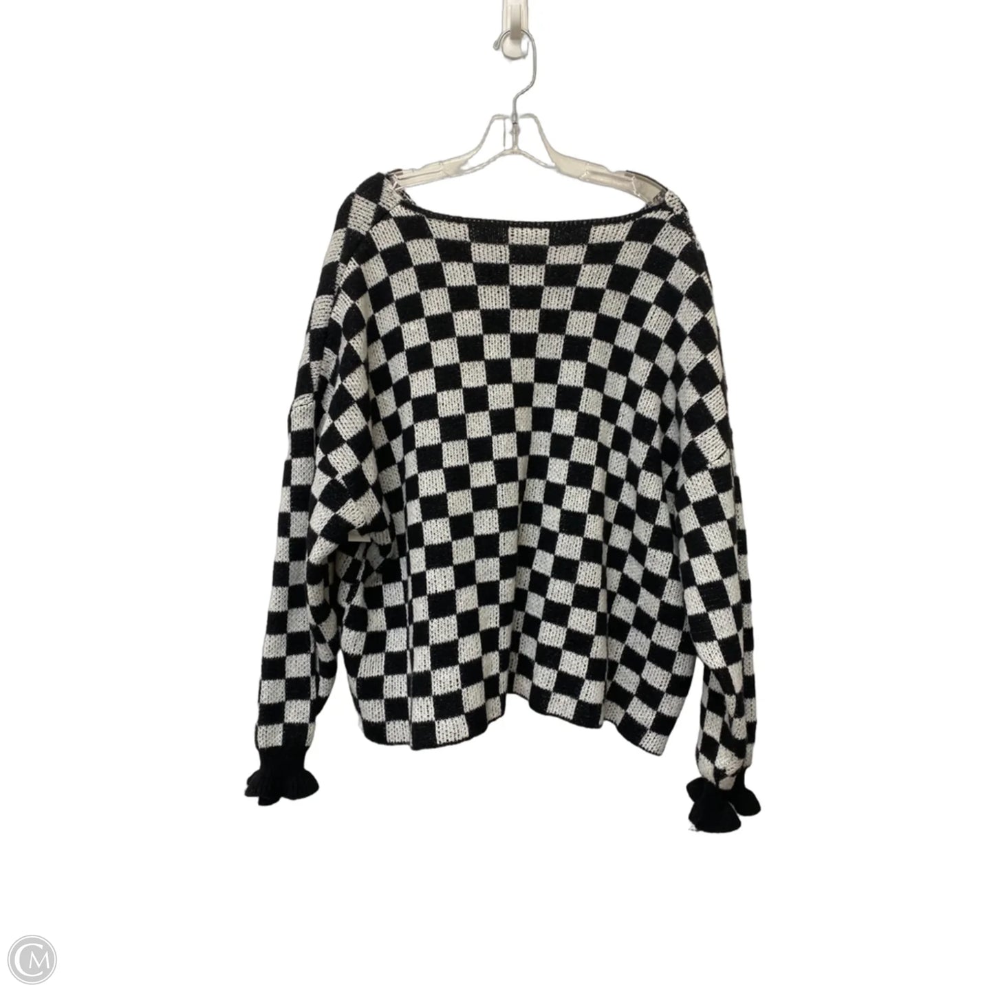 Cardigan By Clothes Mentor In Black & White, Size: Xl