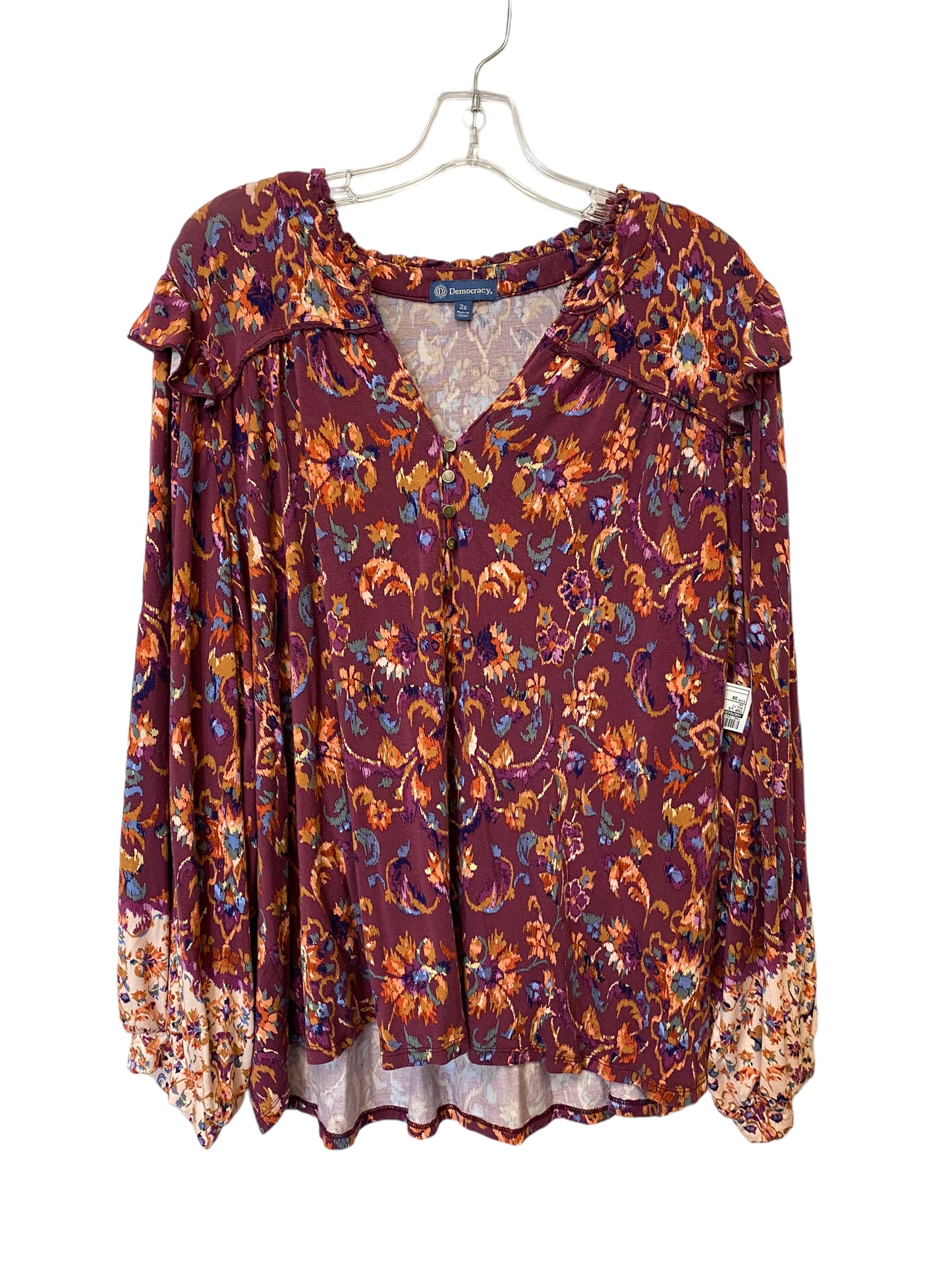 Top Long Sleeve By Democracy Size: 3x