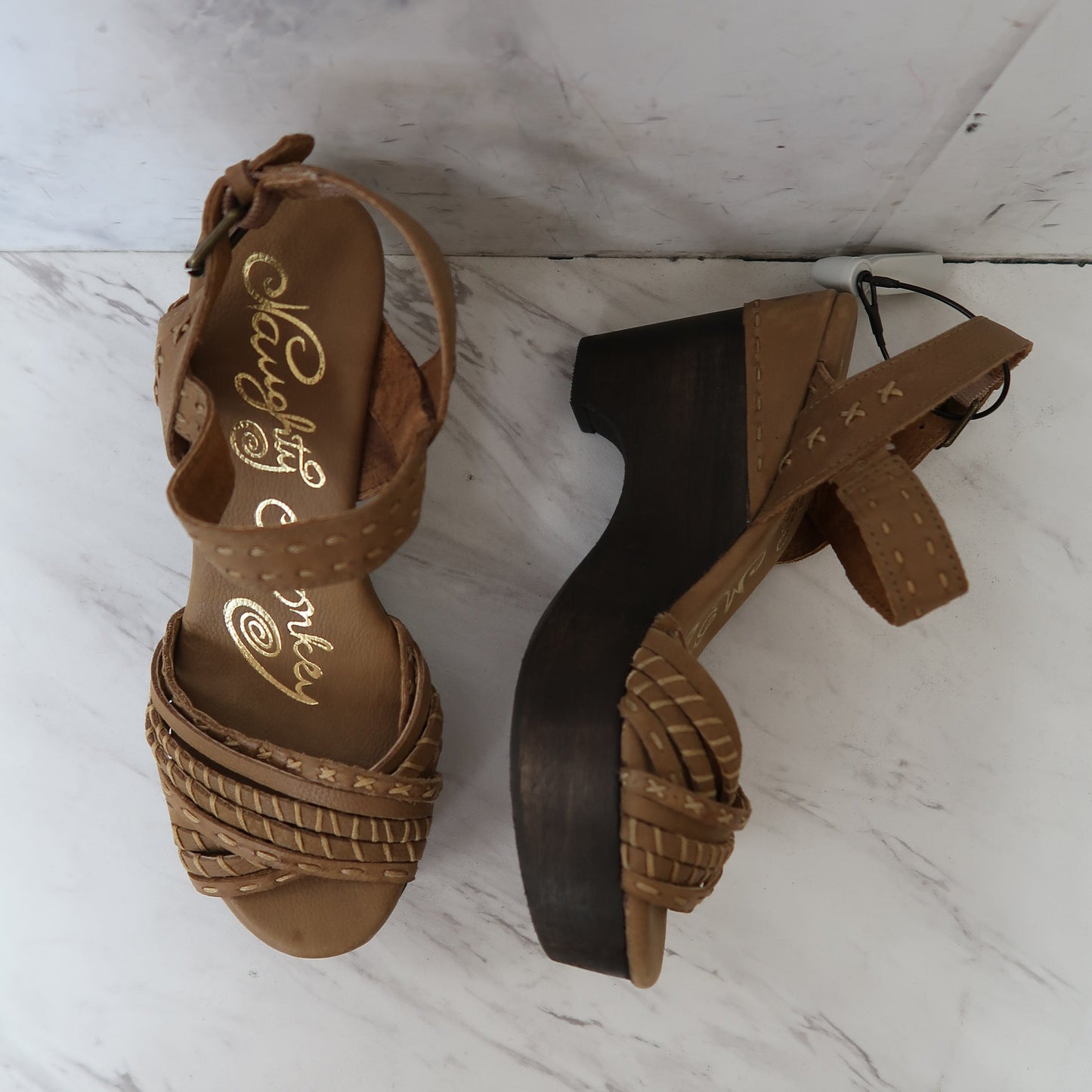 Sandals Heels Block By Naughty Monkey Size: 6