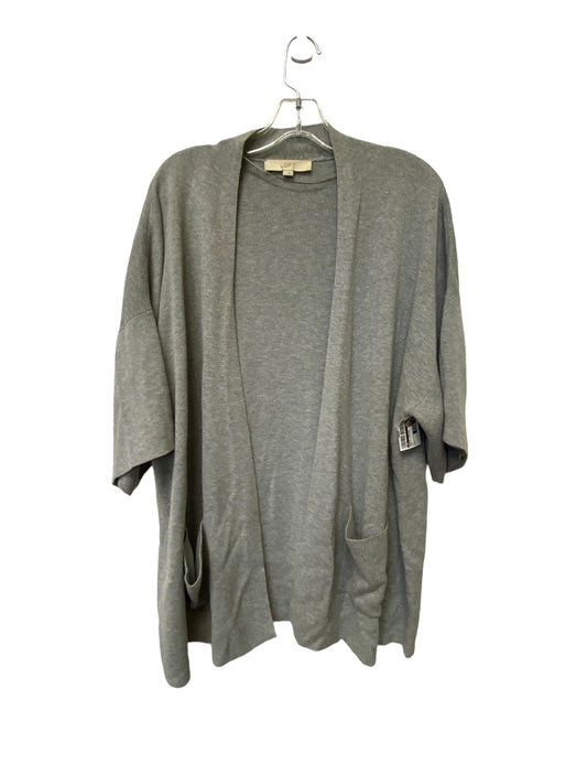 Sweater Cardigan By Loft In Grey, Size: L