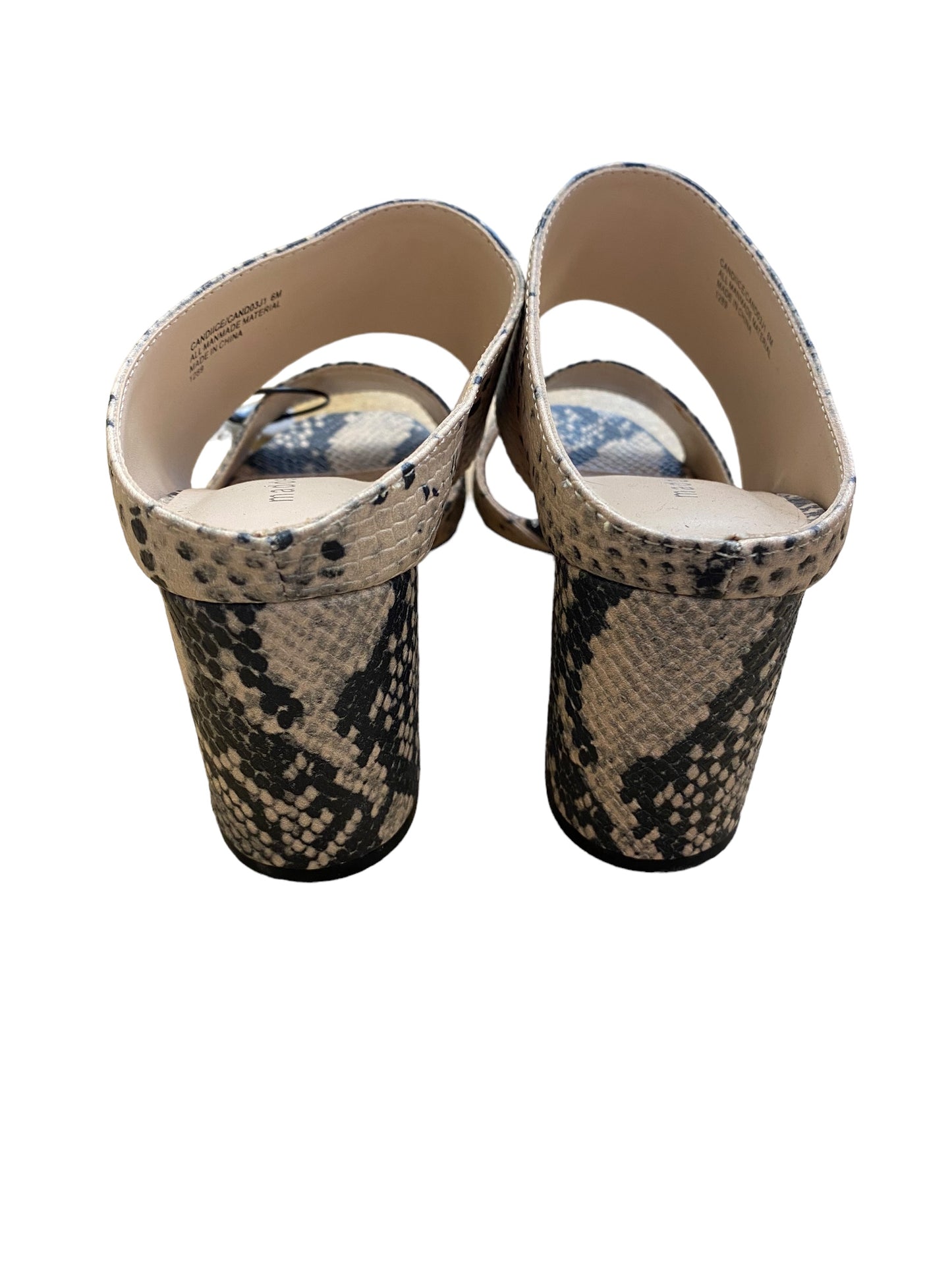 Sandals Heels Block By Madden Girl In Snakeskin Print, Size: 6