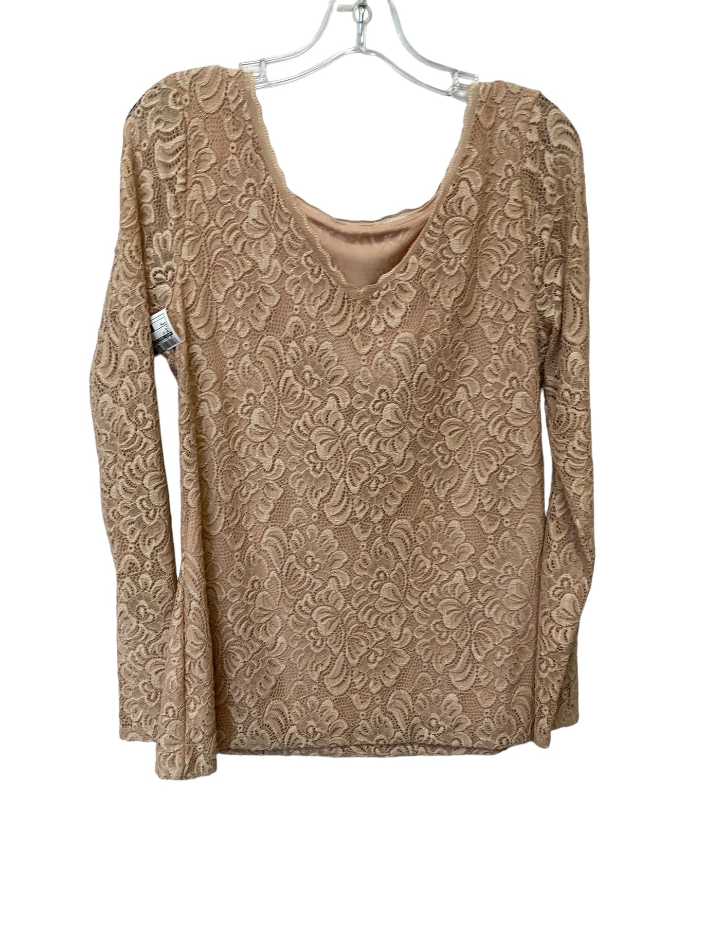 Top Long Sleeve By White House Black Market In Tan, Size: M