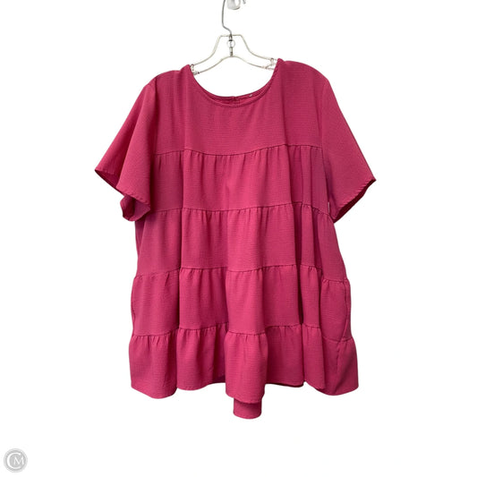 Top Short Sleeve By Clothes Mentor In Pink, Size: 2x