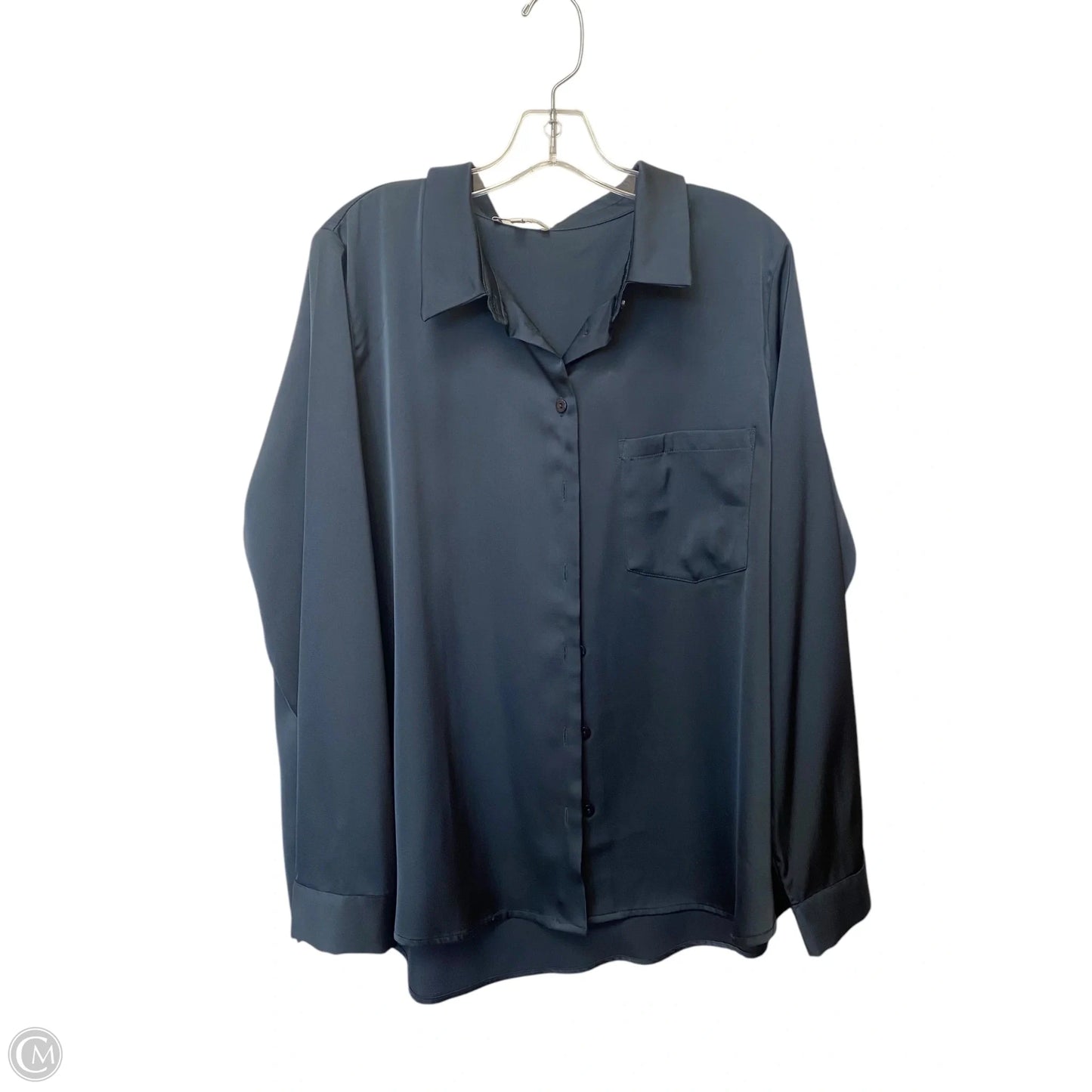 Top Long Sleeve By Skies Are Blue In Navy, Size: 1x