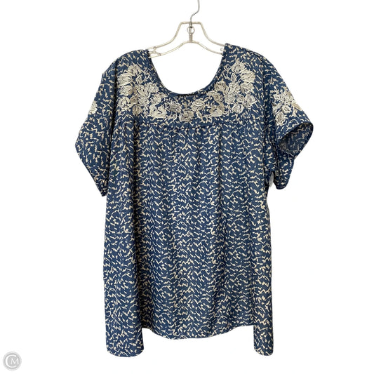 Top Short Sleeve By Clothes Mentor In Blue, Size: 1x