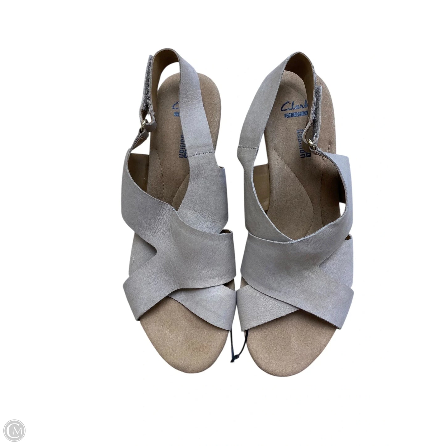 Sandals Heels Wedge By Clarks In Tan, Size: 10