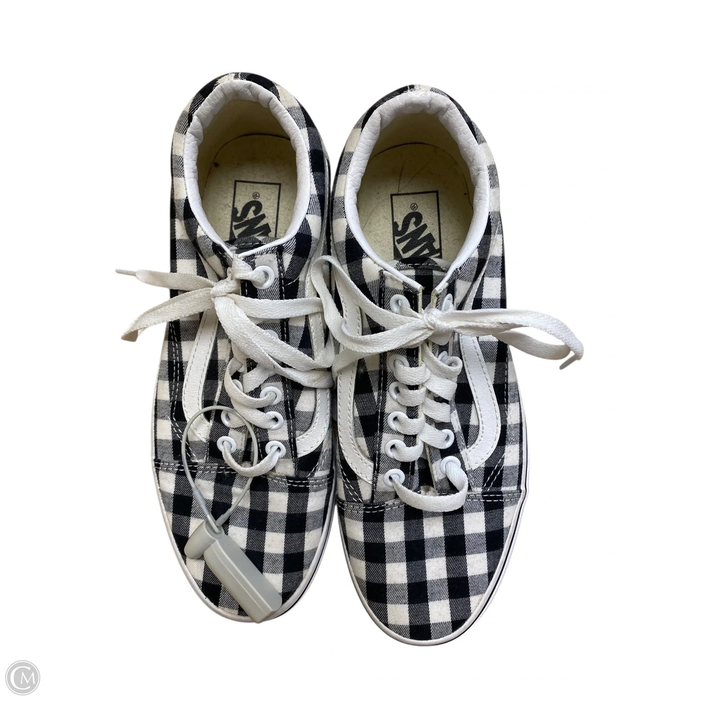 Shoes Flats By Vans In Black & White, Size: 8