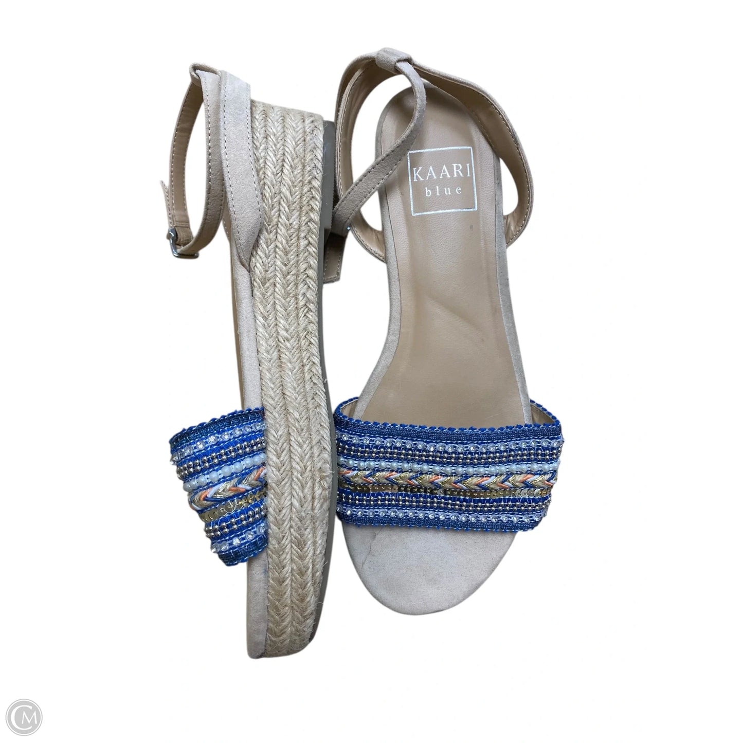 Sandals Flats By Kaari Blue In Blue, Size: 8.5