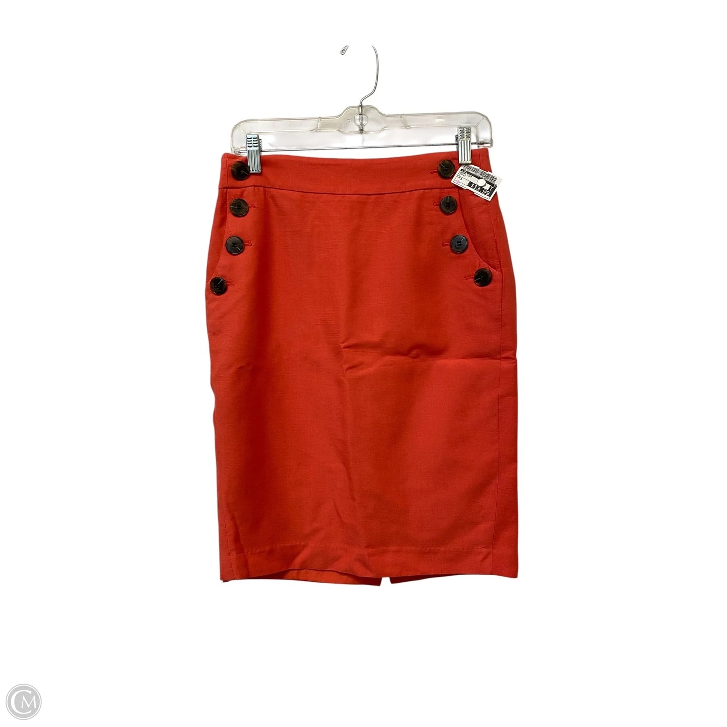 Skirt Midi By Loft In Orange, Size: 6