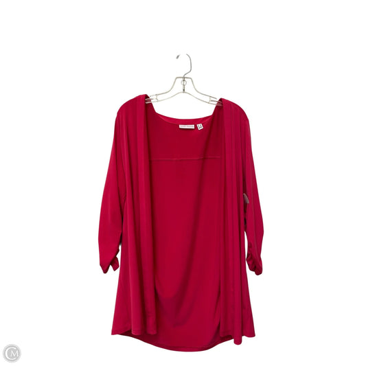 Cardigan By Susan Graver In Pink, Size: 2x