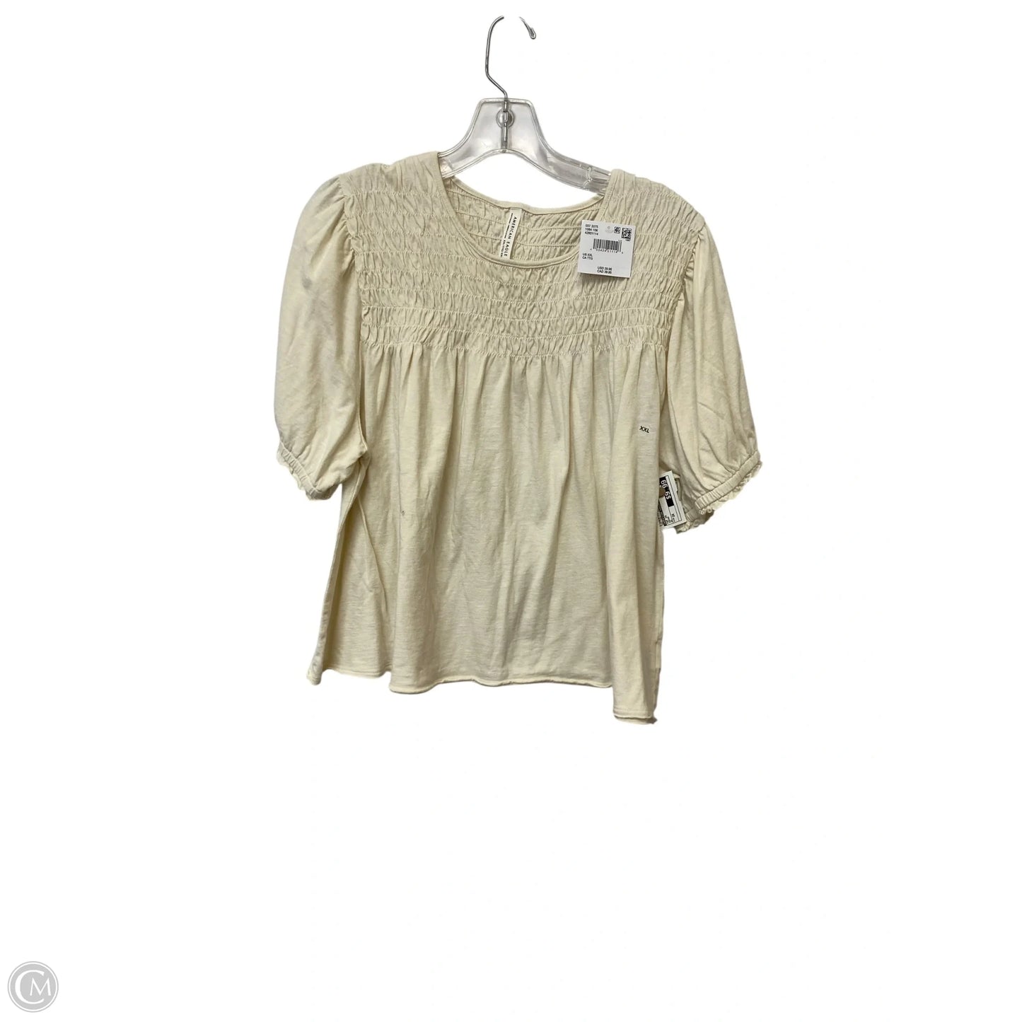 Top Short Sleeve By American Eagle In Cream, Size: 2x