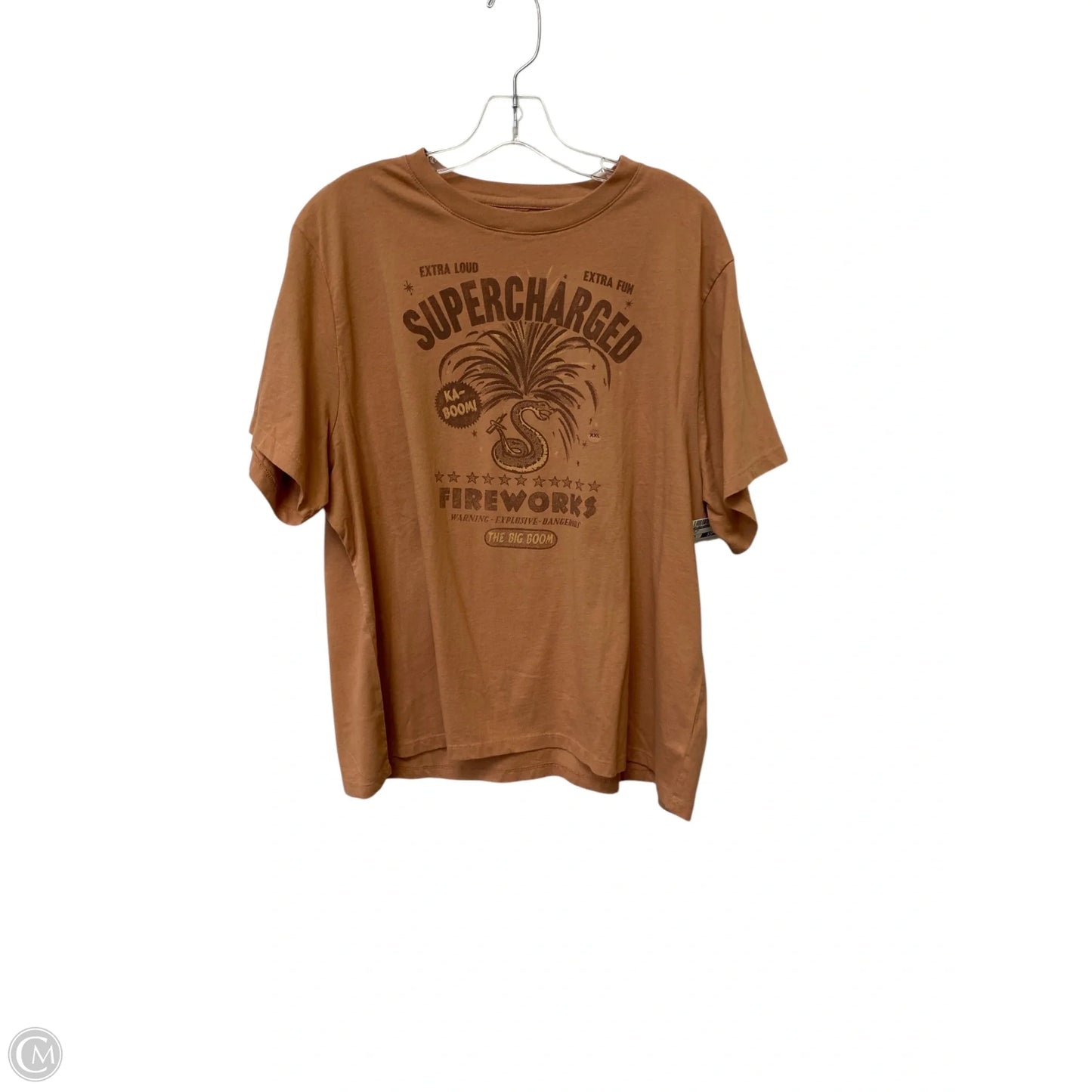 Top Short Sleeve By American Eagle In Brown, Size: 2x