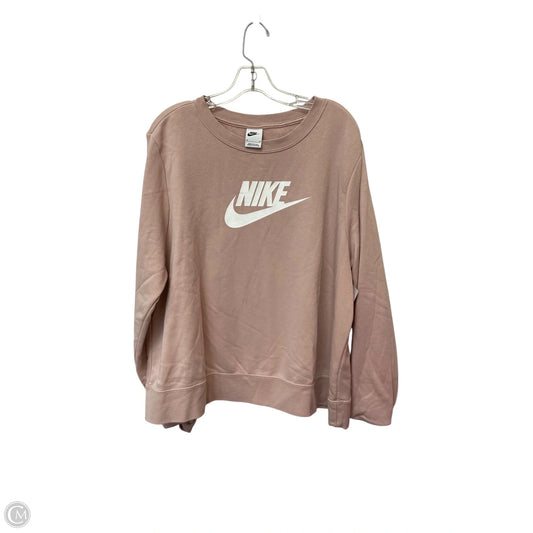 Sweatshirt Crewneck By Nike Apparel In Pink, Size: 1x