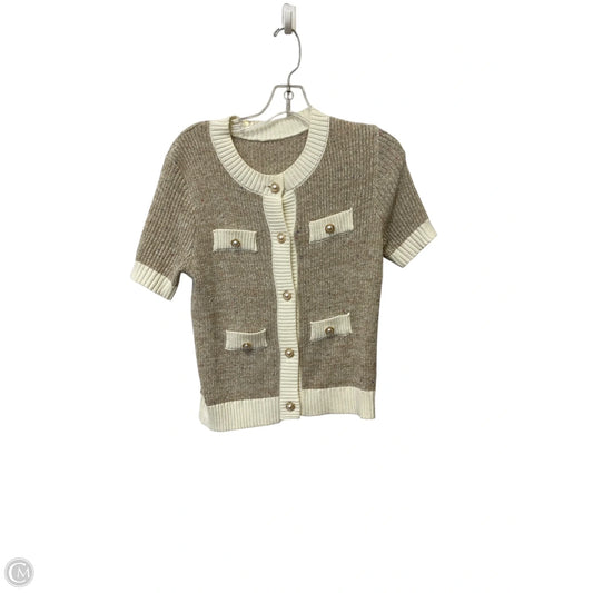 Sweater Cardigan By Clothes Mentor In Tan, Size: M