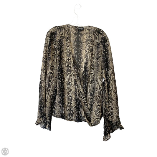 Top Long Sleeve By Wrangler In Snakeskin Print, Size: L