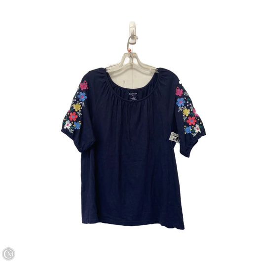 Top Short Sleeve By Talbots In Navy, Size: Lp