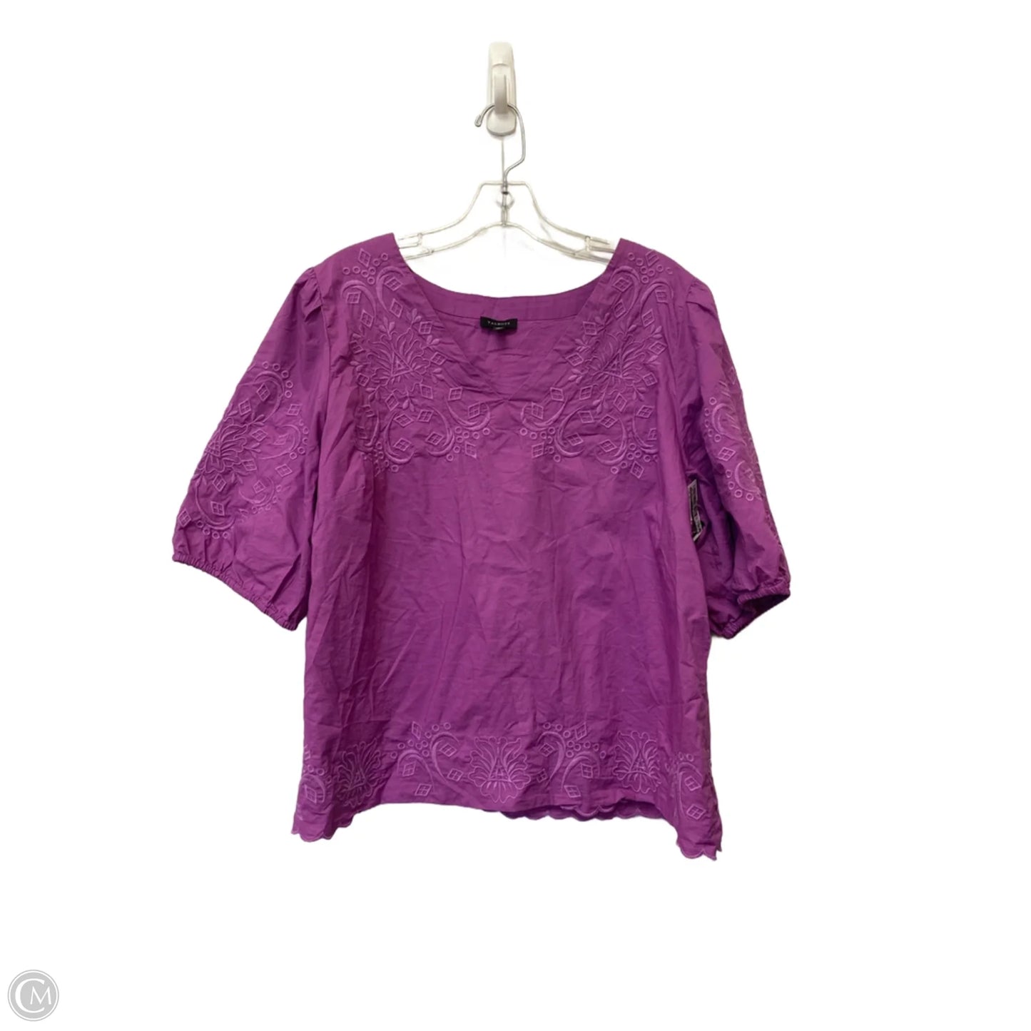 Top Short Sleeve By Talbots In Purple, Size: Xl