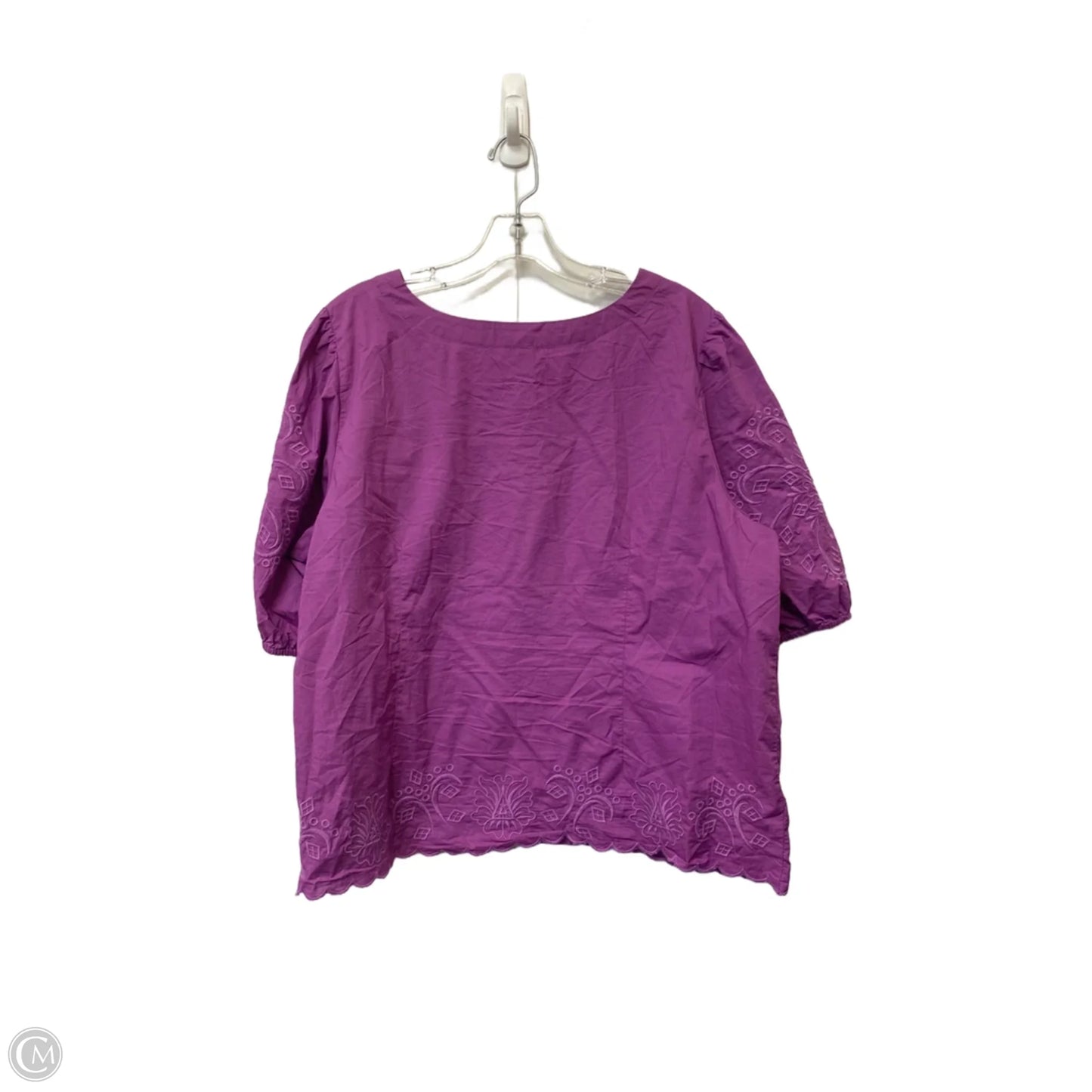 Top Short Sleeve By Talbots In Purple, Size: Xl