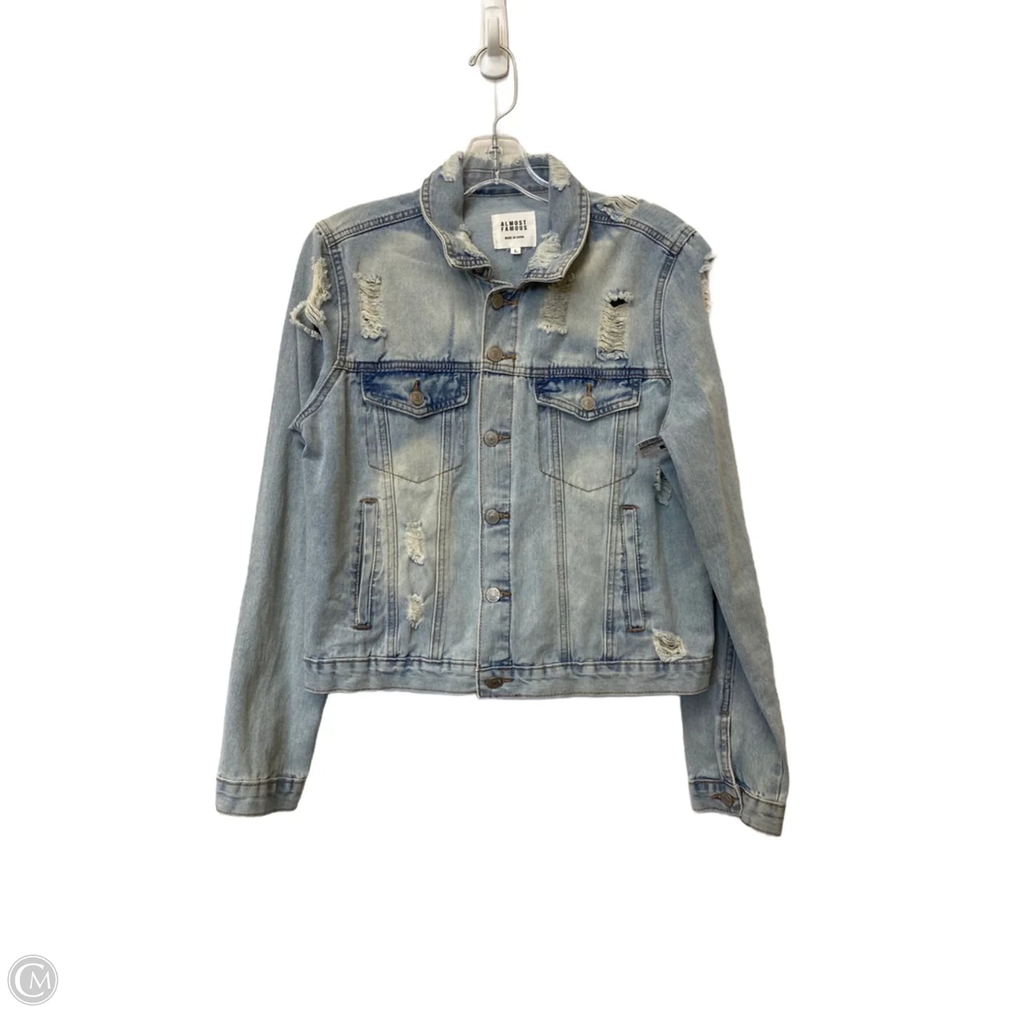 Jacket Denim By Almost Famous In Blue Denim, Size: L