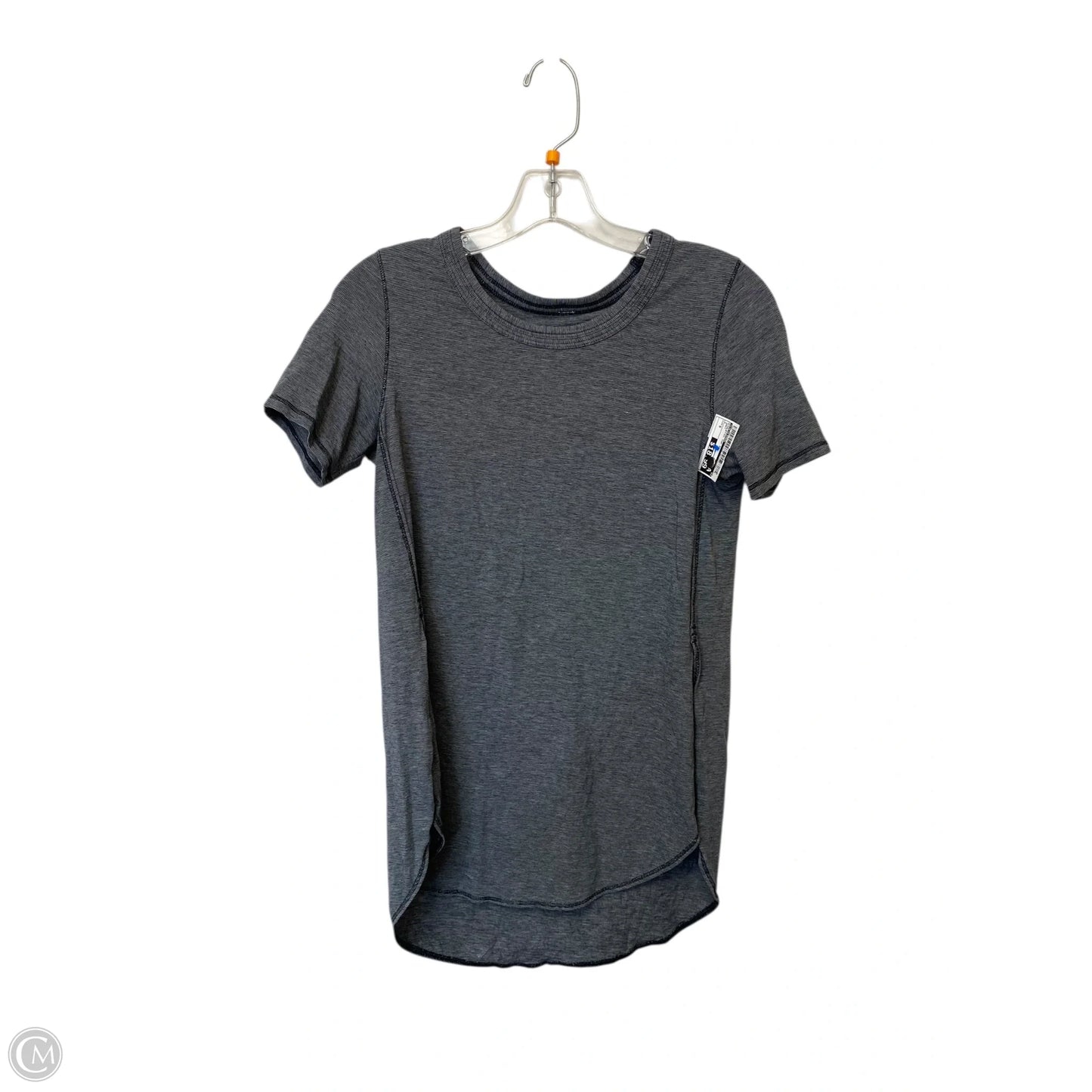 Athletic Top Short Sleeve By Lululemon In Grey, Size: S