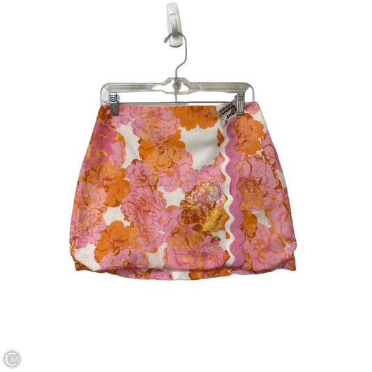 Skirt Mini & Short By Fore In Orange & Pink, Size: M