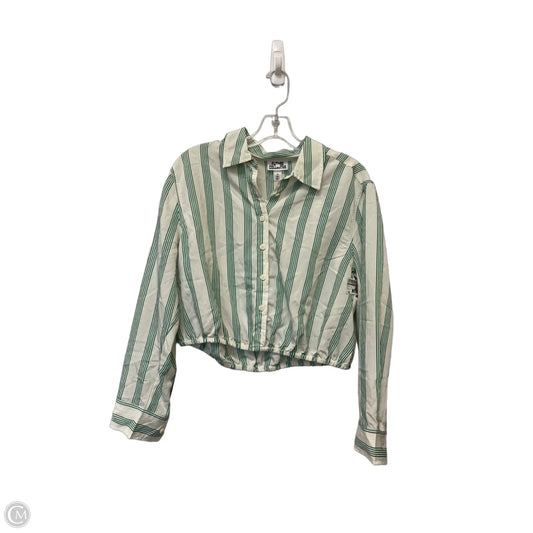 Top Long Sleeve By Future Collective In Green & Tan, Size: M