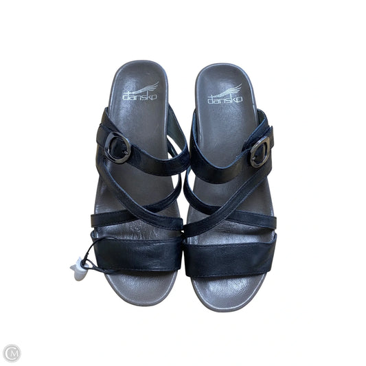 Sandals Heels Wedge By Dansko In Black, Size: 6
