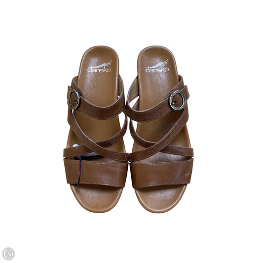 Sandals Heels Wedge By Dansko In Brown, Size: 6
