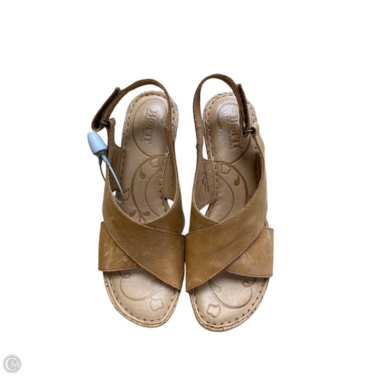 Sandals Heels Wedge By Born In Brown, Size: 6