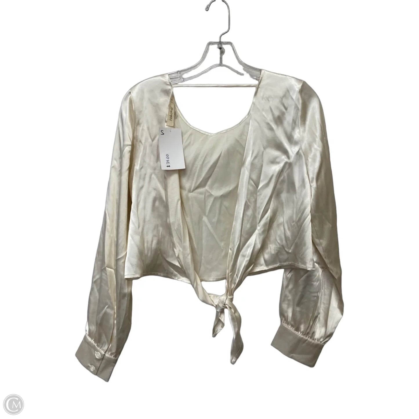 Top Long Sleeve By Clothes Mentor In Cream, Size: S