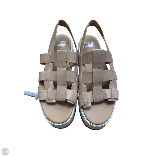 Sandals Heels Platform By Sorel In Tan, Size: 10