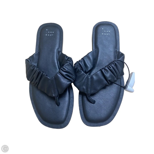 Sandals Flip Flops By A New Day In Black, Size: 9.5