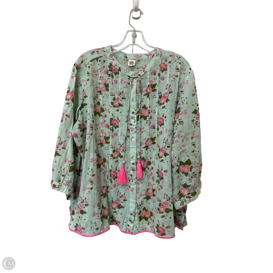 Top 3/4 Sleeve By Ivy Jane In Green, Size: Xl