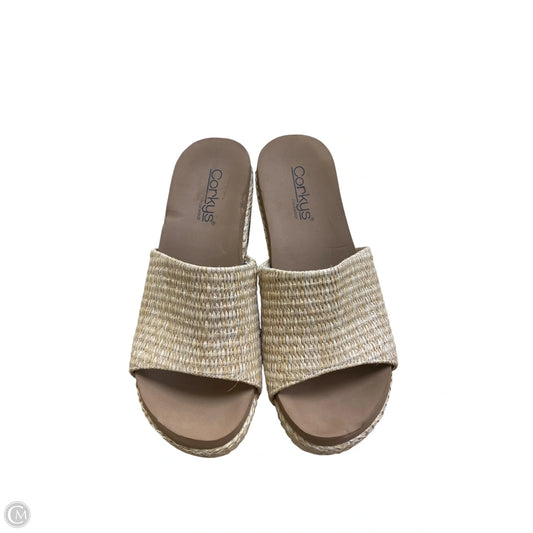 Sandals Heels Wedge By Corkys In Tan, Size: 8
