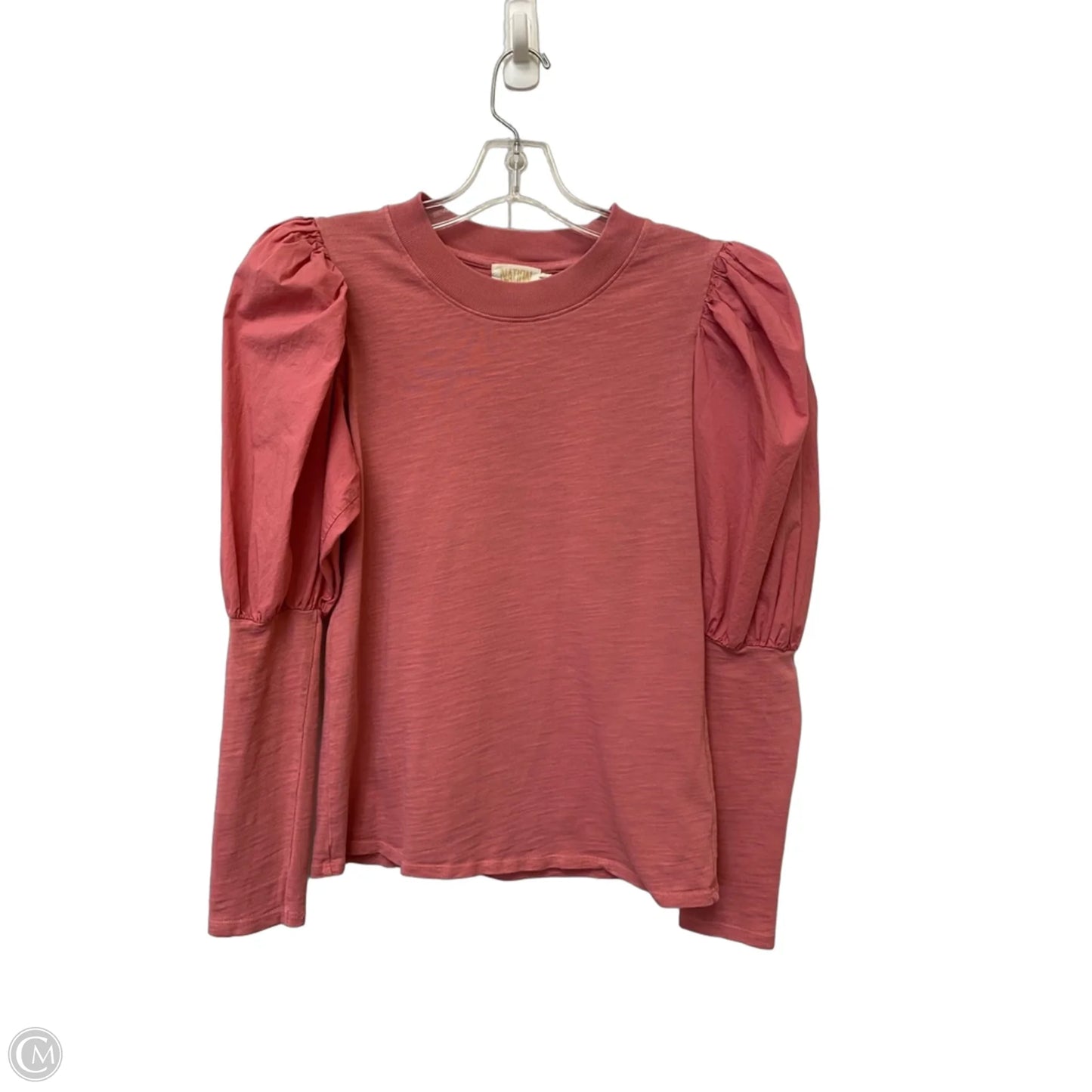 Top Long Sleeve By Nation In Pink, Size: S