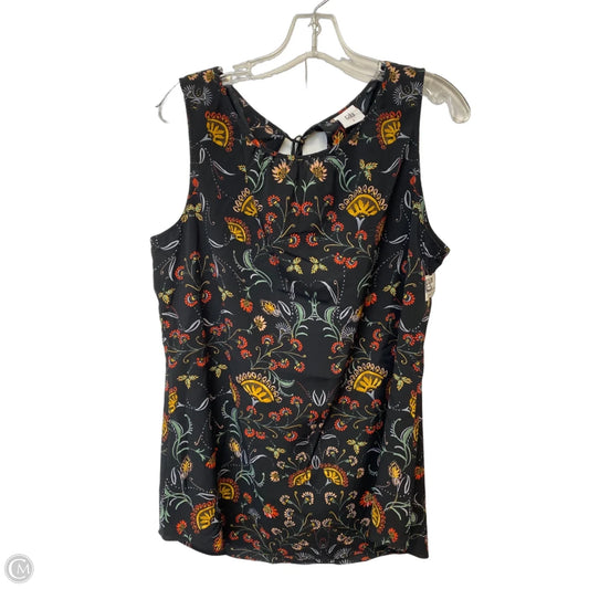 Top Sleeveless By Cabi In Black & Yellow, Size: L